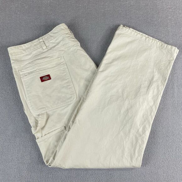 Dickies Classic Y2K Painters Pants Men’s Size 44x32 White Straight Leg Pockets - Picture 5 of 16